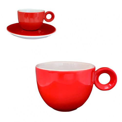 Rondo Kaffeetasse mit roter Farbe und einem Fassungsvermögen von 15 cl.